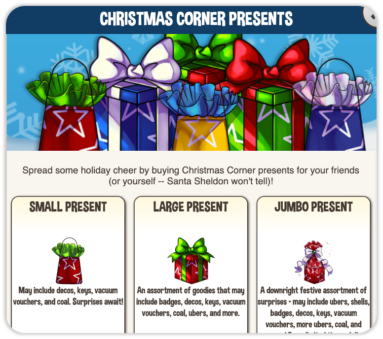 Screenshot of Christmas Corner marketplace