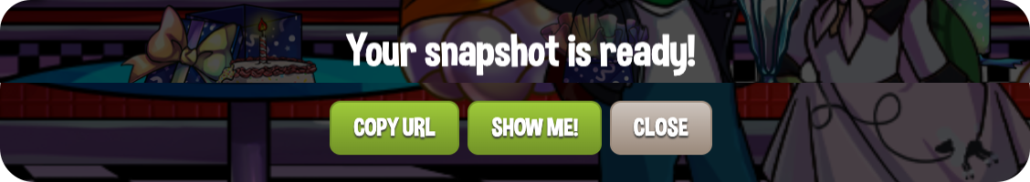 Screenshot of Snapshot ready dialog